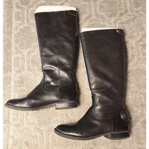 ARTURO CHIANG BLACK RIDING BOOTS WOMENS SIZE 7M LEATHER BIKER MINIMALIST NEUTRAL - Picture 6 of 10